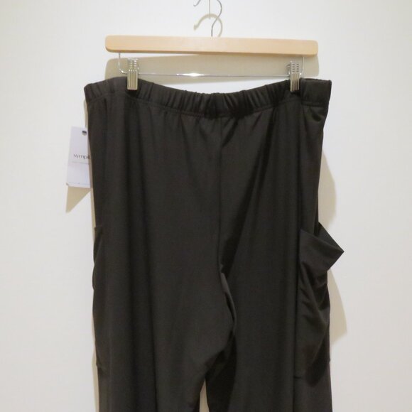 SYMPLI Flounce Relaxed Cargo Pants Wide Leg in Chocolate Lagenlook Size 18 NWT - Picture 10 of 12
